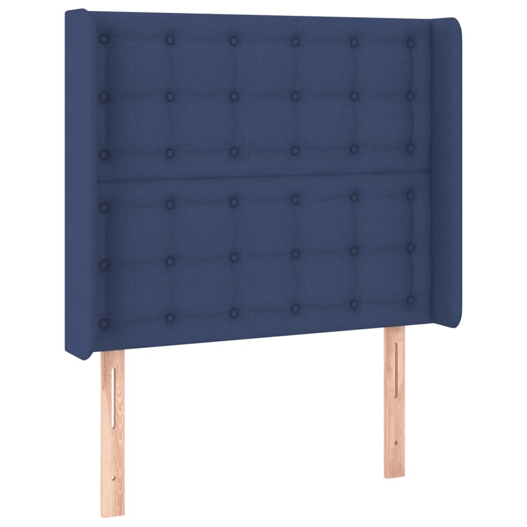 vidaXL Cabecero con LED de tela azul 83x16x118/128 cm