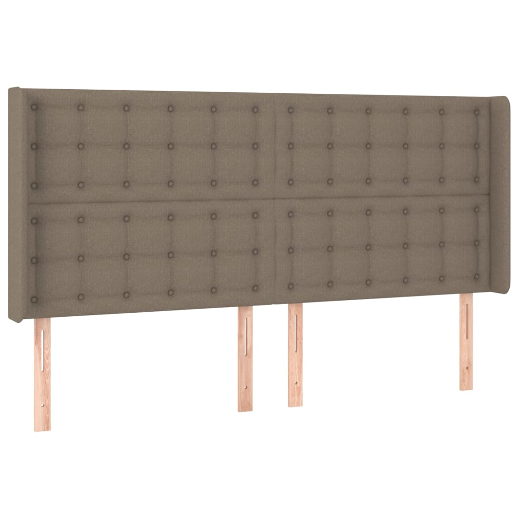 vidaXL Cabecero con LED de tela gris taupe 163x16x118/128 cm