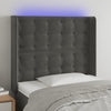 vidaXL Cabecero con LED de terciopelo gris oscuro 83x16x118/128 cm