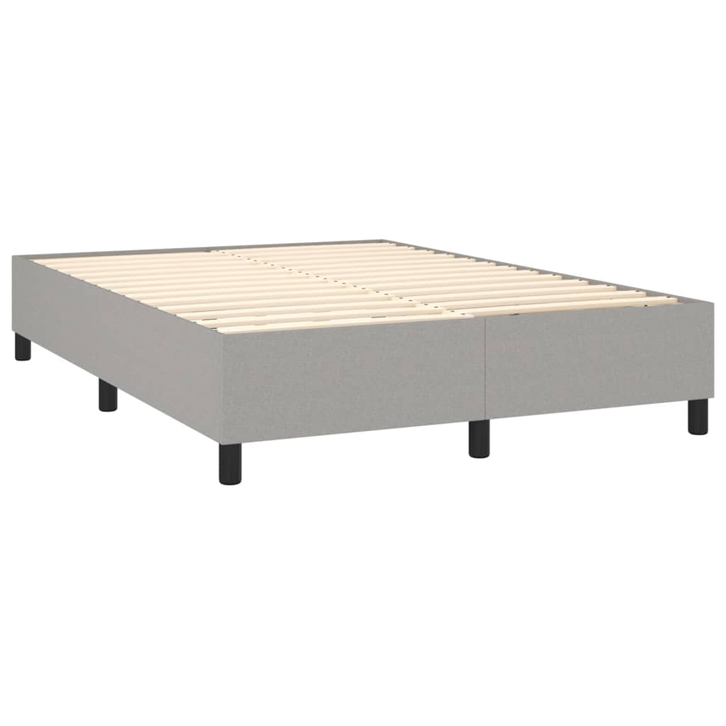 vidaXL Cama box spring con colchón tela gris claro 140x200 cm