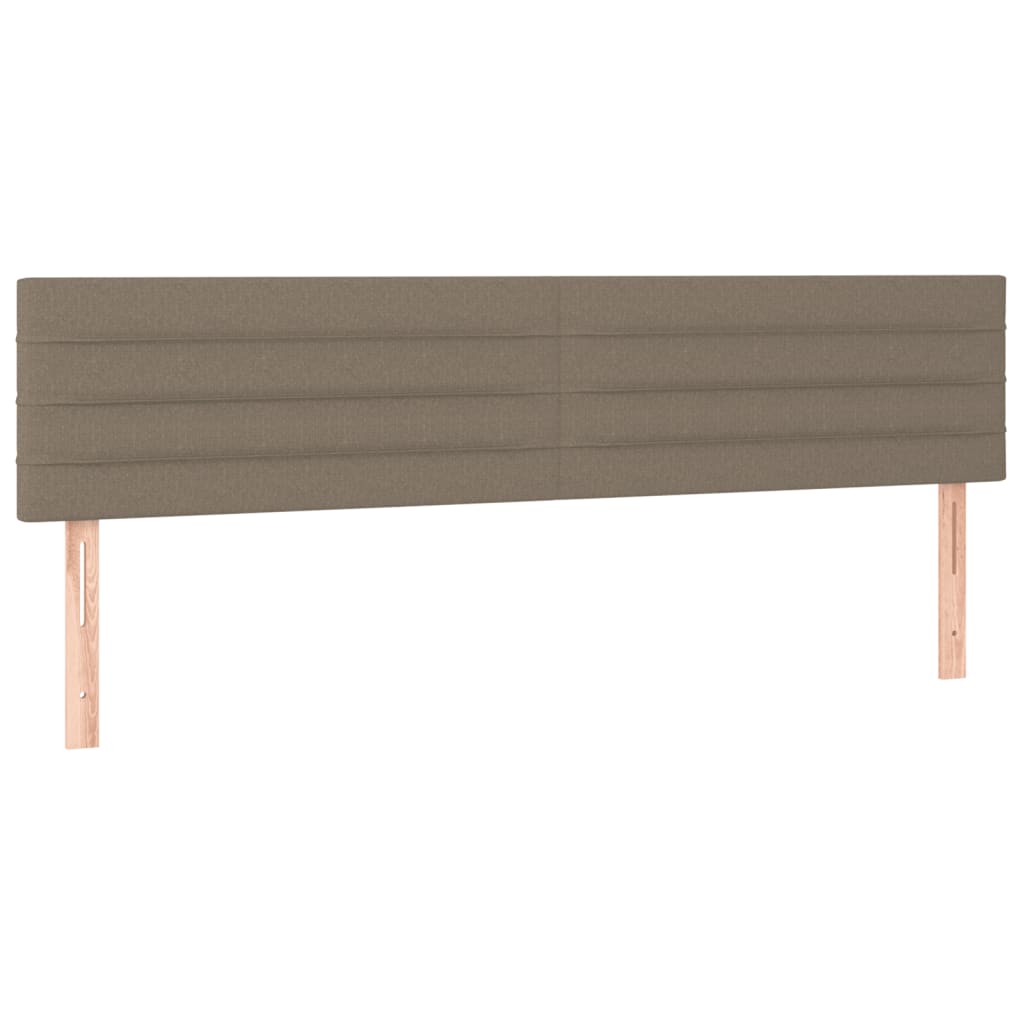 vidaXL Cama box spring con colchón tela gris taupe 200x200 cm