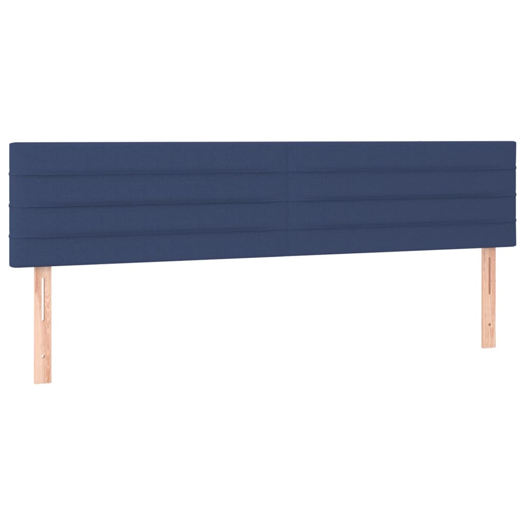 vidaXL Cama box spring con colchón tela azul 200x200 cm