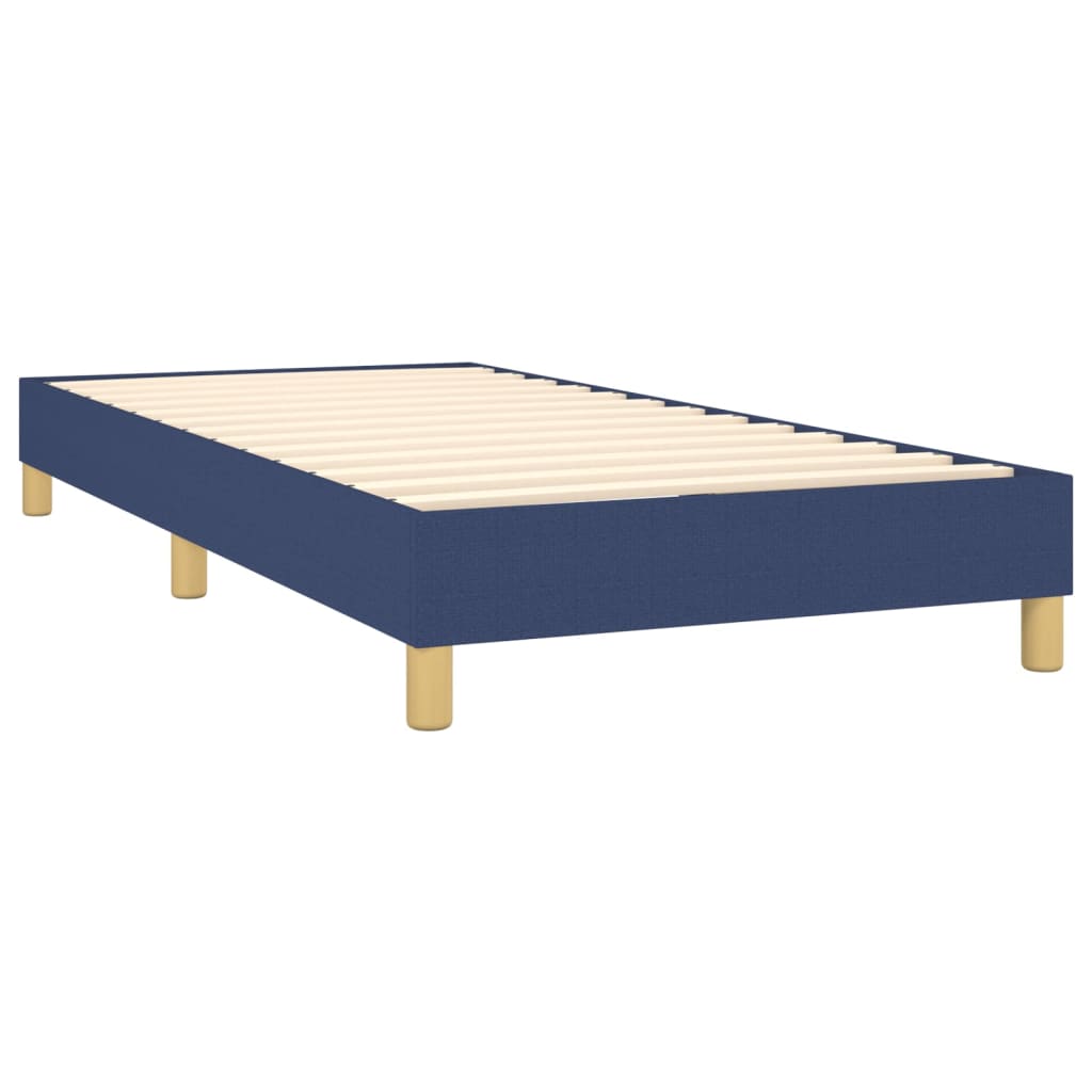 vidaXL Cama box spring con colchón tela azul 80x200 cm