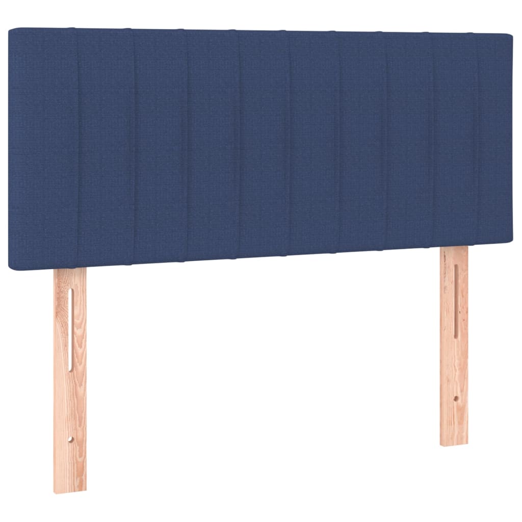 vidaXL Cama box spring con colchón tela azul 80x200 cm