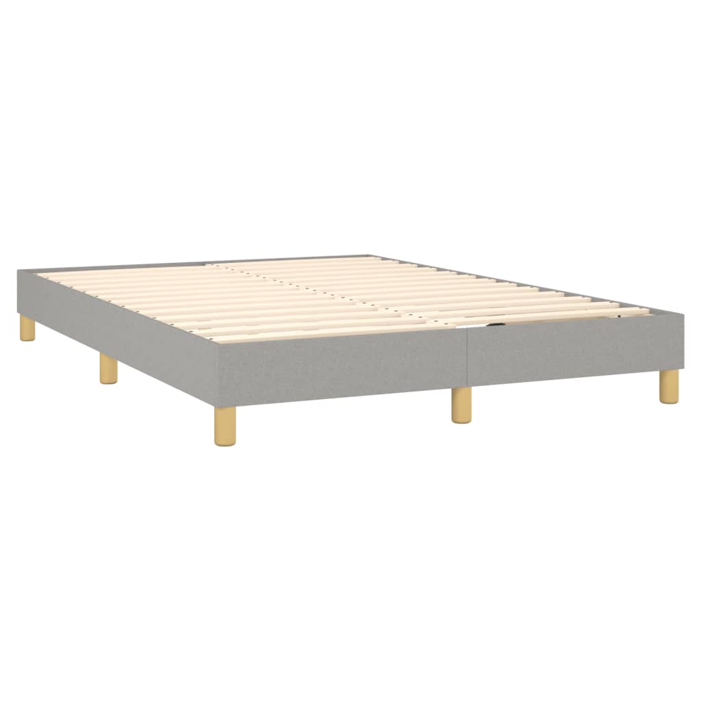 vidaXL Cama box spring con colchón tela gris claro 140x190 cm