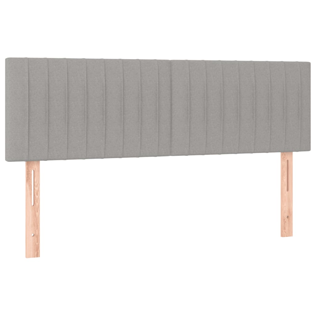 vidaXL Cama box spring con colchón tela gris claro 140x190 cm