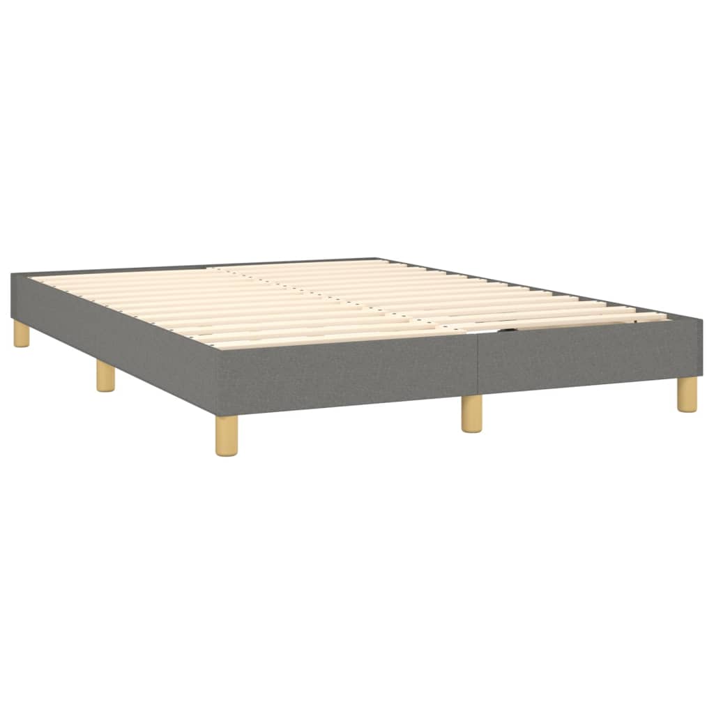 vidaXL Cama box spring con colchón tela gris oscuro 140x190 cm