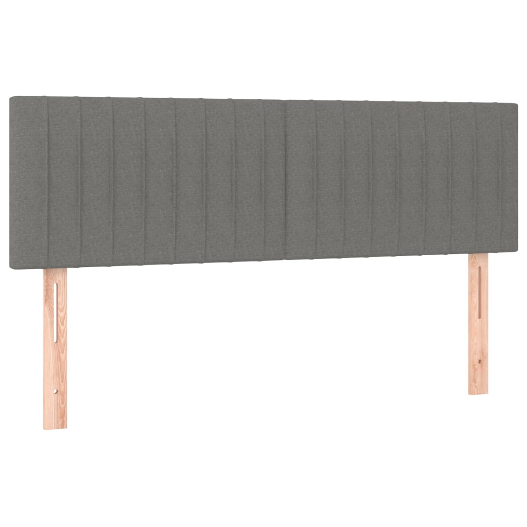 vidaXL Cama box spring con colchón tela gris oscuro 140x190 cm