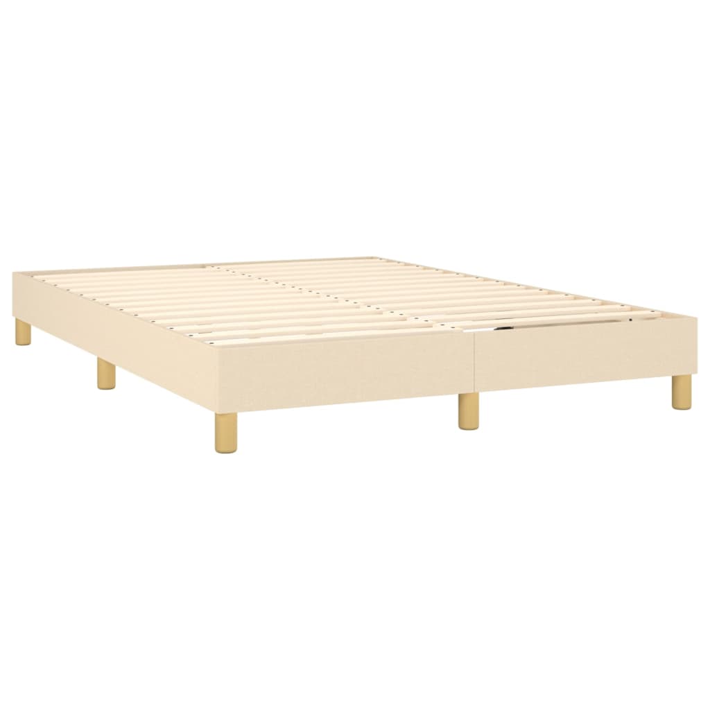 vidaXL Cama box spring con colchón tela color crema 140x190 cm