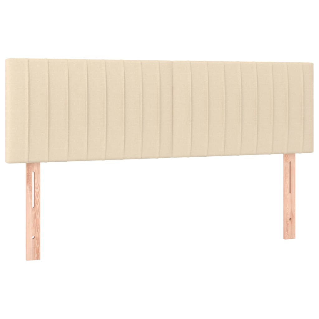 vidaXL Cama box spring con colchón tela color crema 140x190 cm