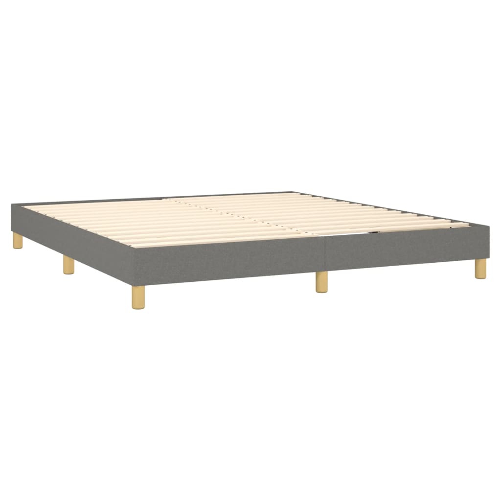 vidaXL Cama box spring con colchón tela gris oscuro 160x200 cm