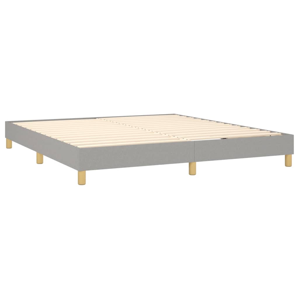 vidaXL Cama box spring con colchón tela gris claro 180x200 cm