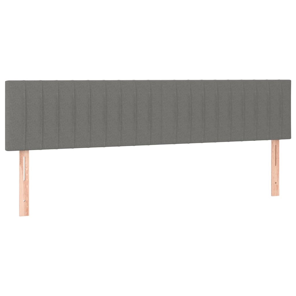 vidaXL Cama box spring con colchón tela gris oscuro 180x200 cm