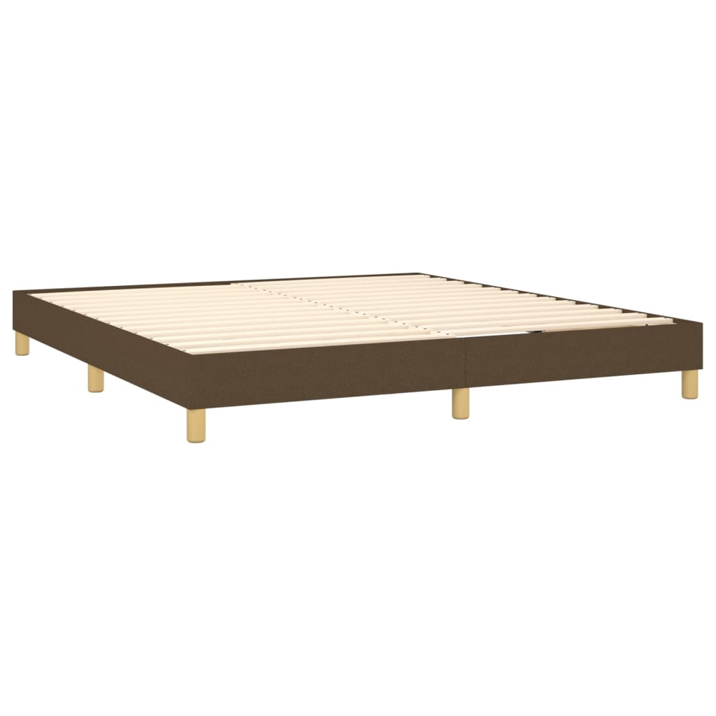 vidaXL Cama box spring con colchón tela marrón oscuro 180x200 cm