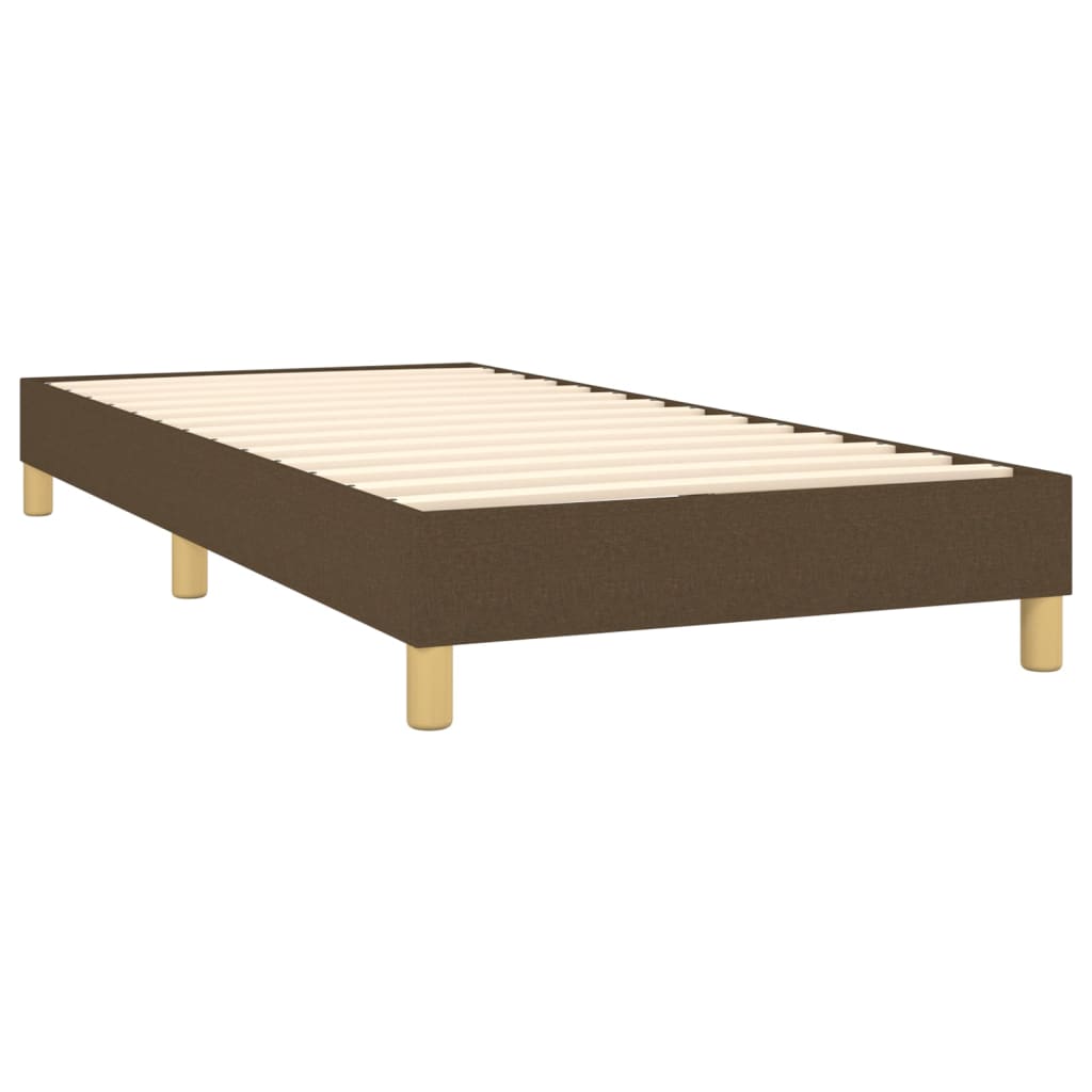 vidaXL Cama box spring con colchón tela marrón oscuro 90x190 cm