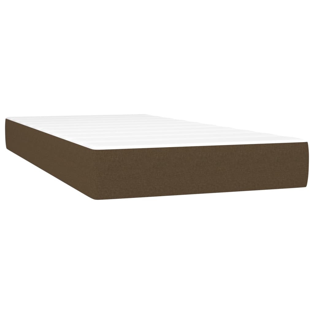 vidaXL Cama box spring con colchón tela marrón oscuro 90x190 cm