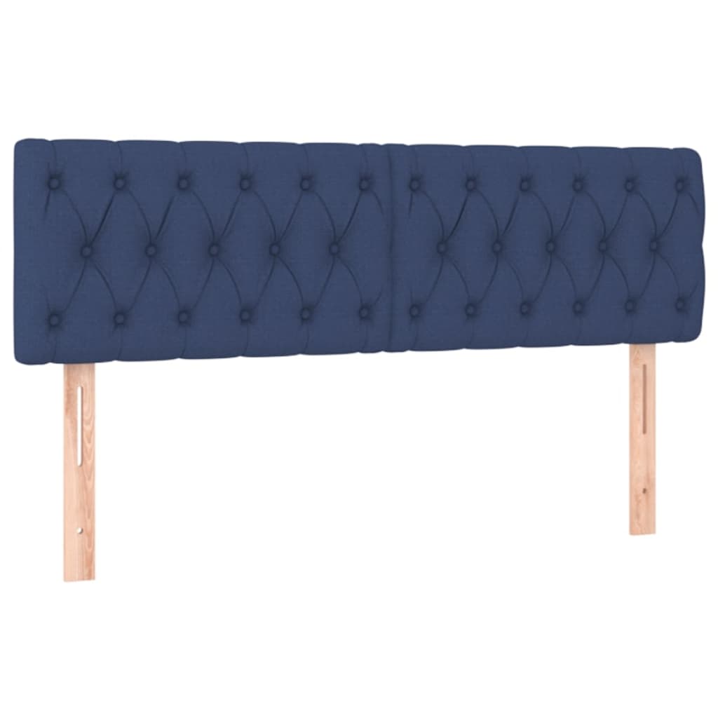 vidaXL Cama box spring con colchón tela azul 140x190 cm