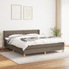 vidaXL Cama box spring con colchón tela gris taupe 160x200 cm