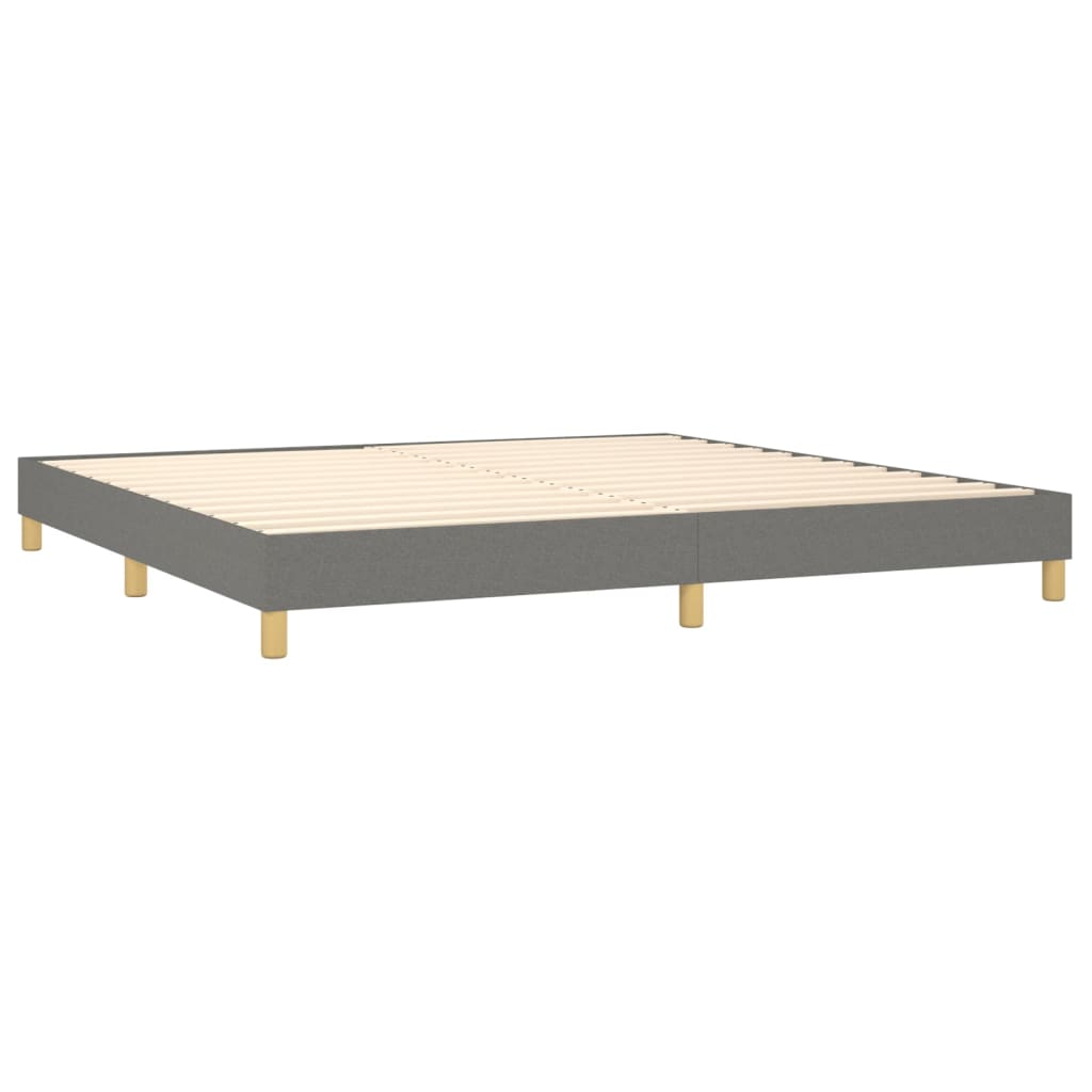 vidaXL Cama box spring con colchón tela gris oscuro 200x200 cm