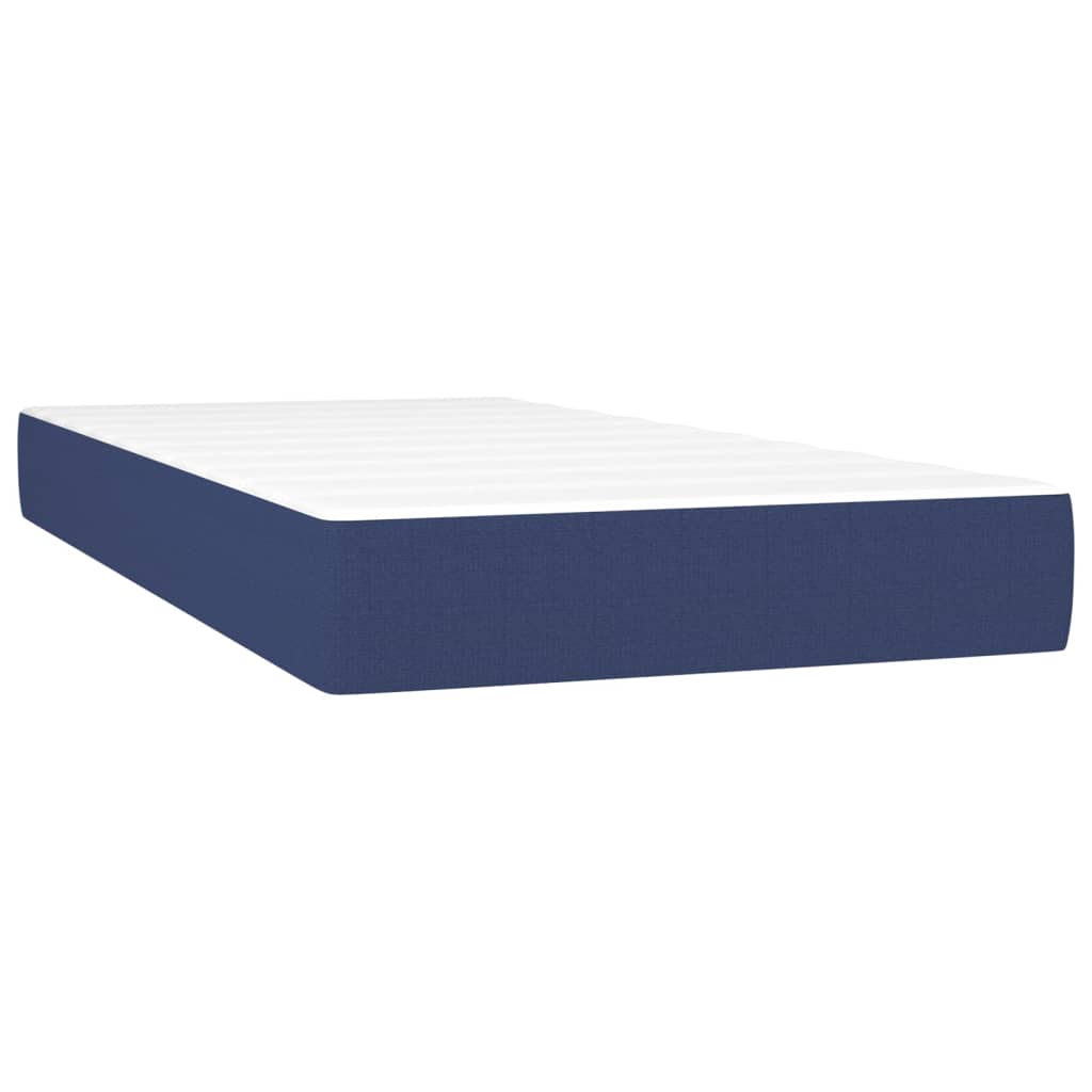 vidaXL Cama box spring con colchón tela azul 200x200 cm