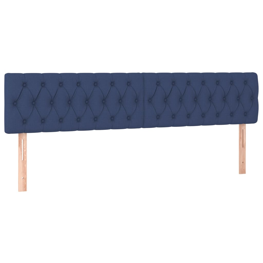 vidaXL Cama box spring con colchón tela azul 200x200 cm