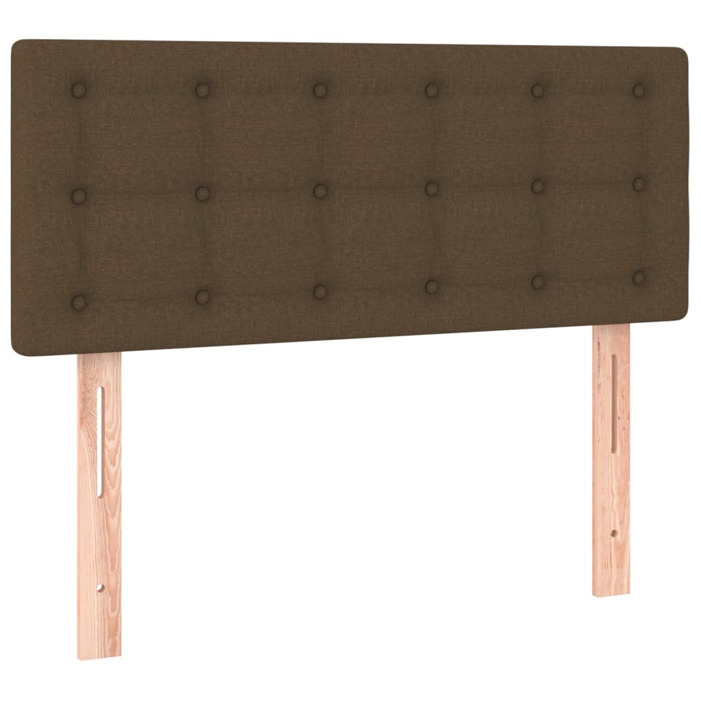 vidaXL Cama box spring con colchón tela marrón oscuro 80x200 cm