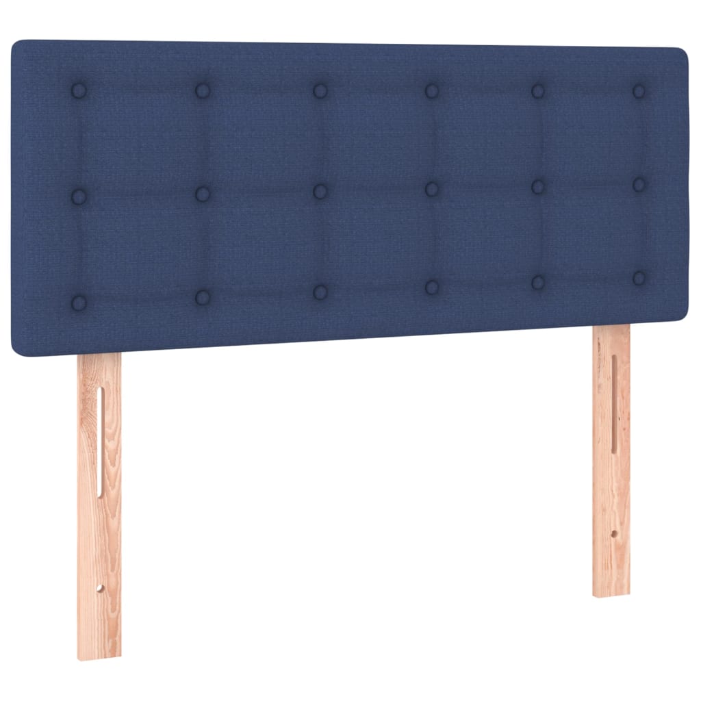 vidaXL Cama box spring con colchón tela azul 80x200 cm