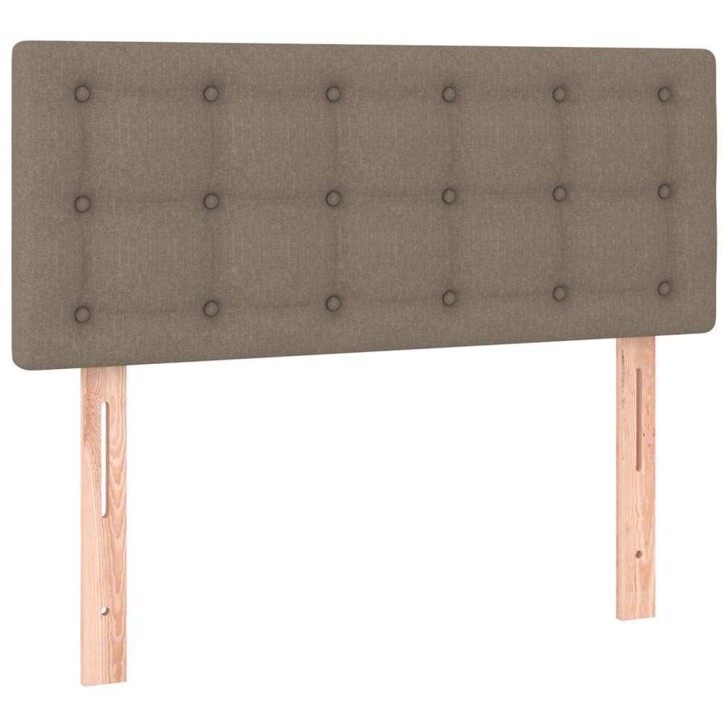 vidaXL Cama box spring con colchón tela gris taupe 90x190 cm