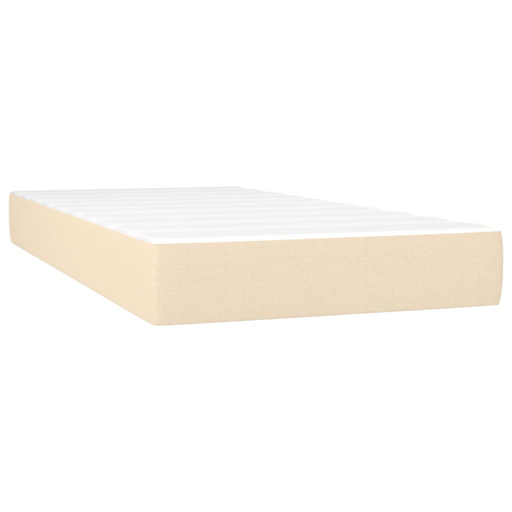 vidaXL Cama box spring con colchón tela color crema 90x200 cm