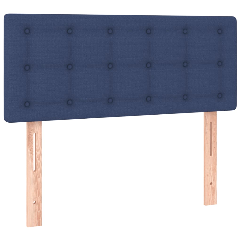 vidaXL Cama box spring con colchón tela azul 90x200 cm