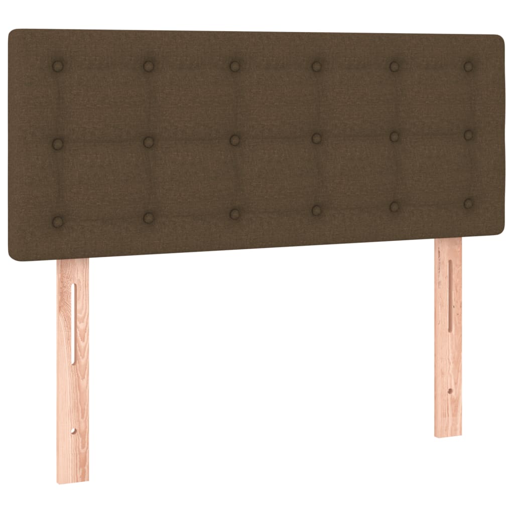 vidaXL Cama box spring con colchón tela marrón oscuro 100x200 cm