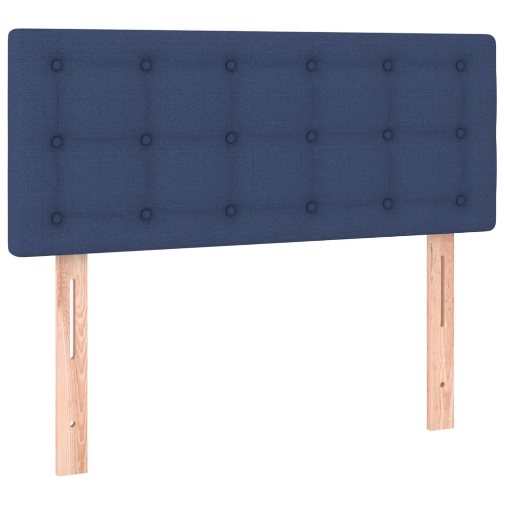 vidaXL Cama box spring con colchón tela azul 100x200 cm