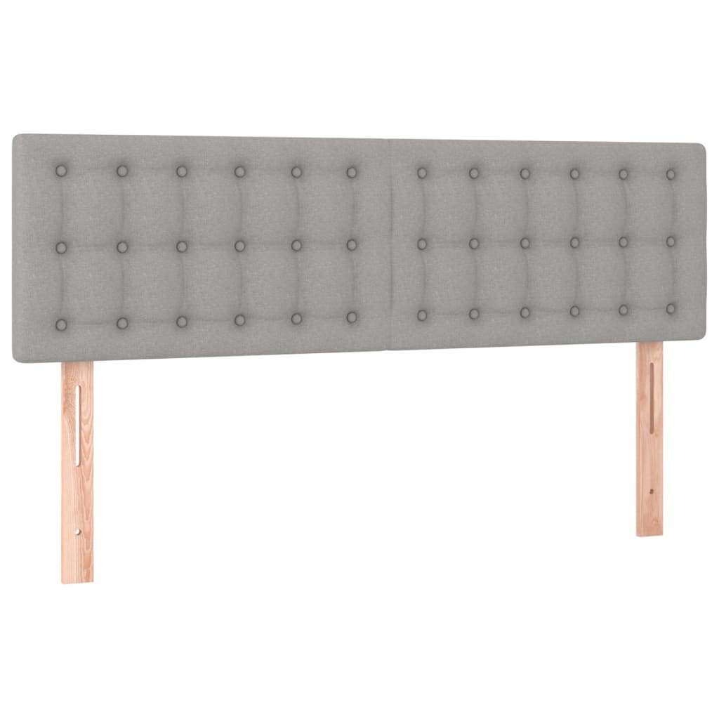 vidaXL Cama box spring con colchón tela gris claro 140x190 cm