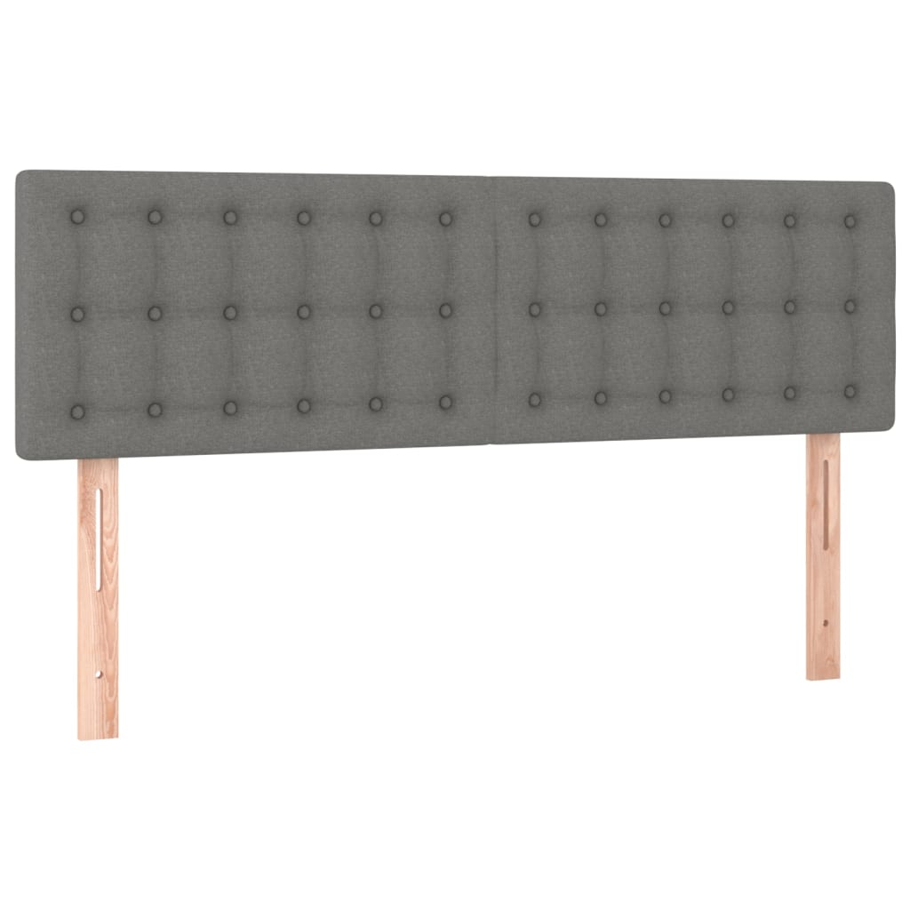 vidaXL Cama box spring con colchón tela gris oscuro 140x190 cm