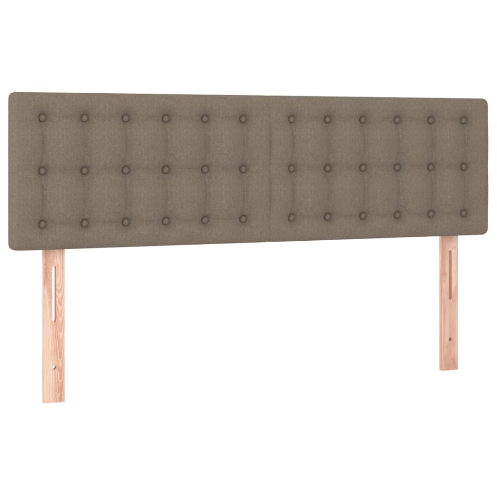 vidaXL Cama box spring con colchón tela gris taupe 140x190 cm