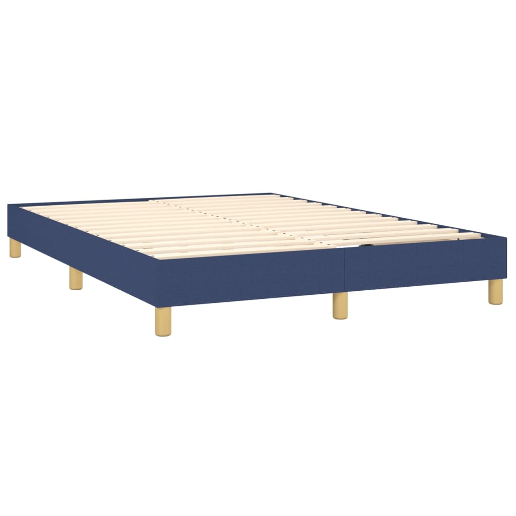 vidaXL Cama box spring con colchón tela azul 140x190 cm