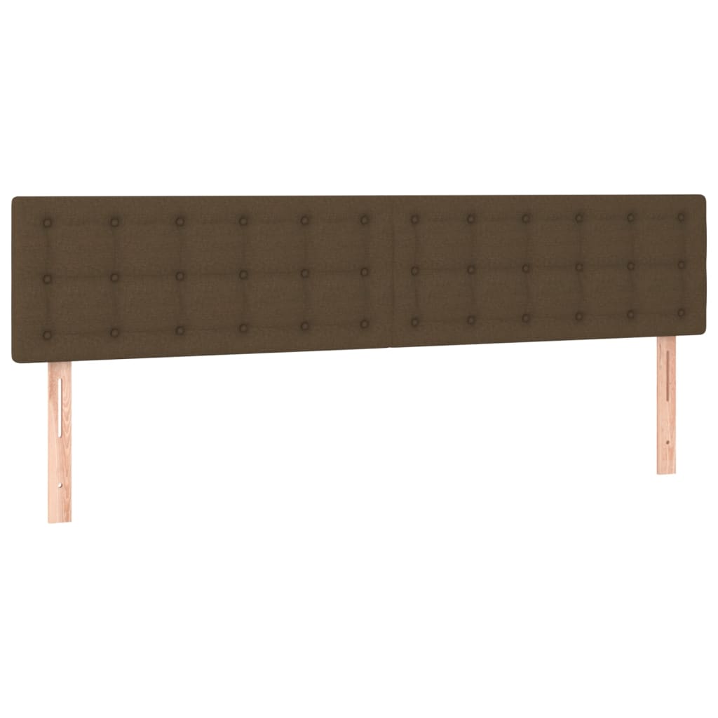 vidaXL Cama box spring con colchón tela marrón oscuro 160x200 cm