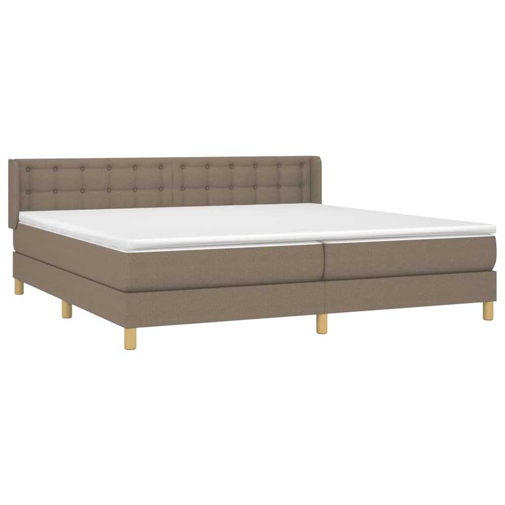 vidaXL Cama box spring con colchón tela gris taupe 160x200 cm