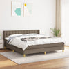 vidaXL Cama box spring con colchón tela gris taupe 160x200 cm