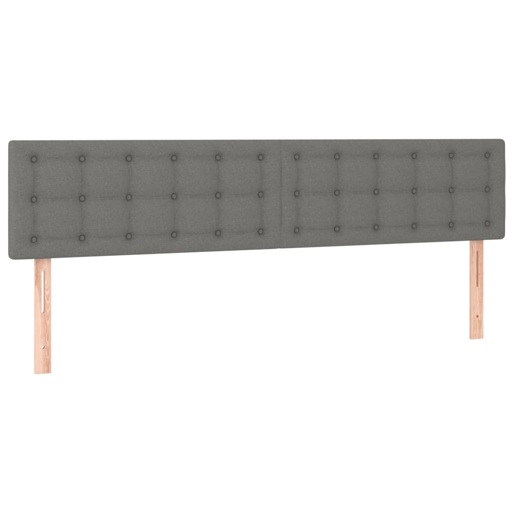 vidaXL Cama box spring con colchón tela gris oscuro 180x200 cm