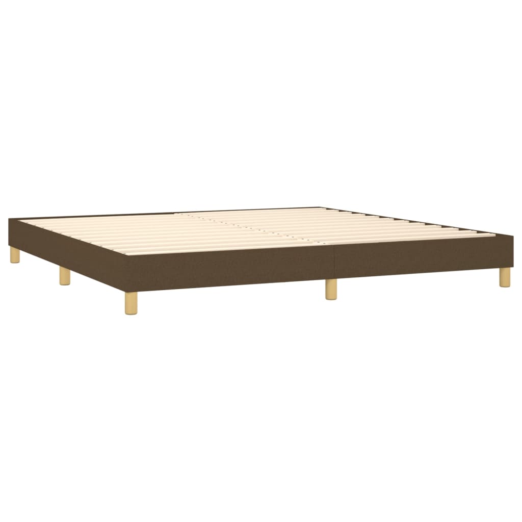 vidaXL Cama box spring con colchón tela marrón oscuro 200x200 cm