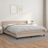 vidaXL Cama box spring con colchón cuero sintético capuchino 160x200cm