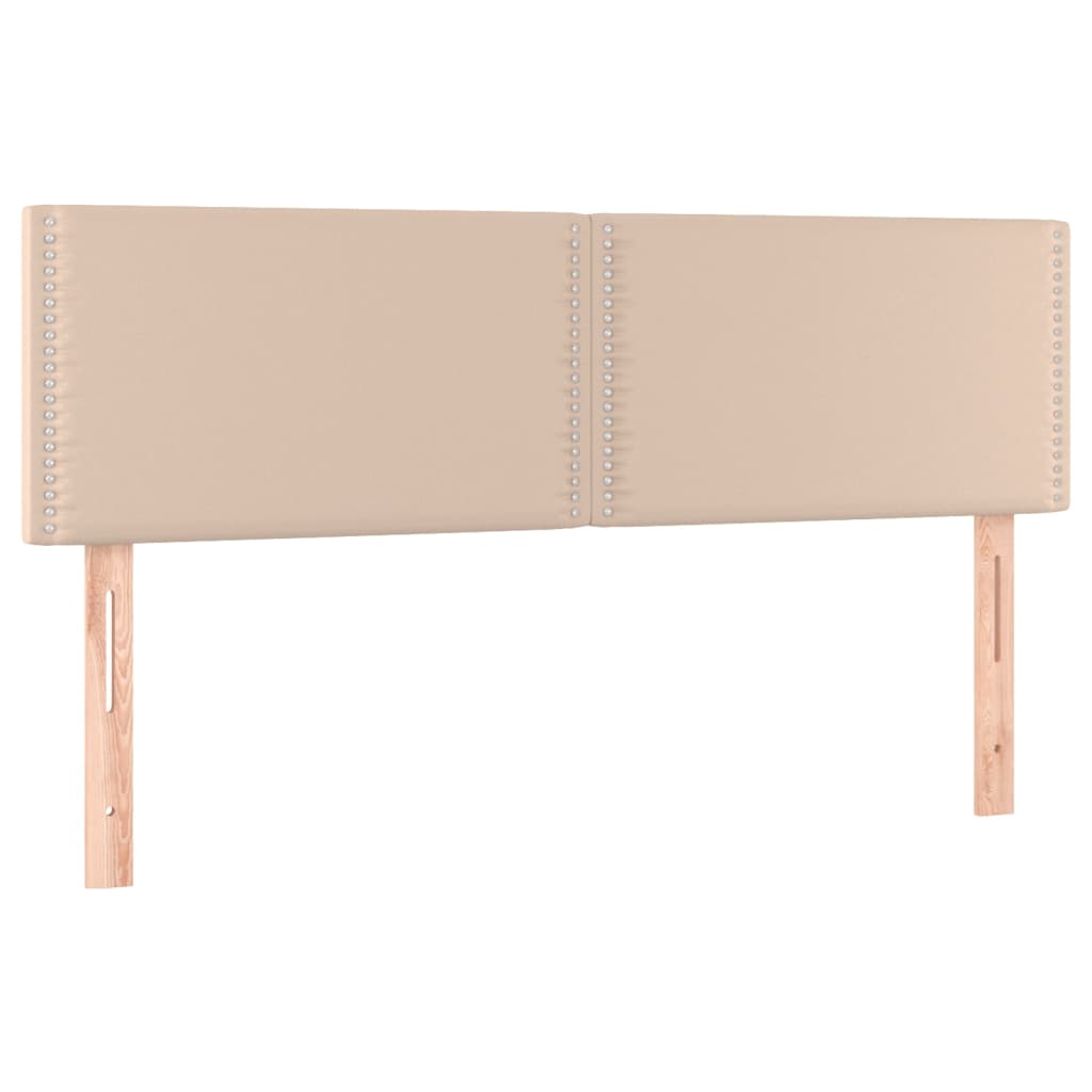 vidaXL Cama box spring con colchón cuero sintético capuchino 140x190cm