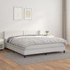 vidaXL Cama box spring con colchón cuero sintético blanco 160x200 cm