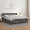 vidaXL Cama box spring con colchón cuero sintético gris 160x200 cm