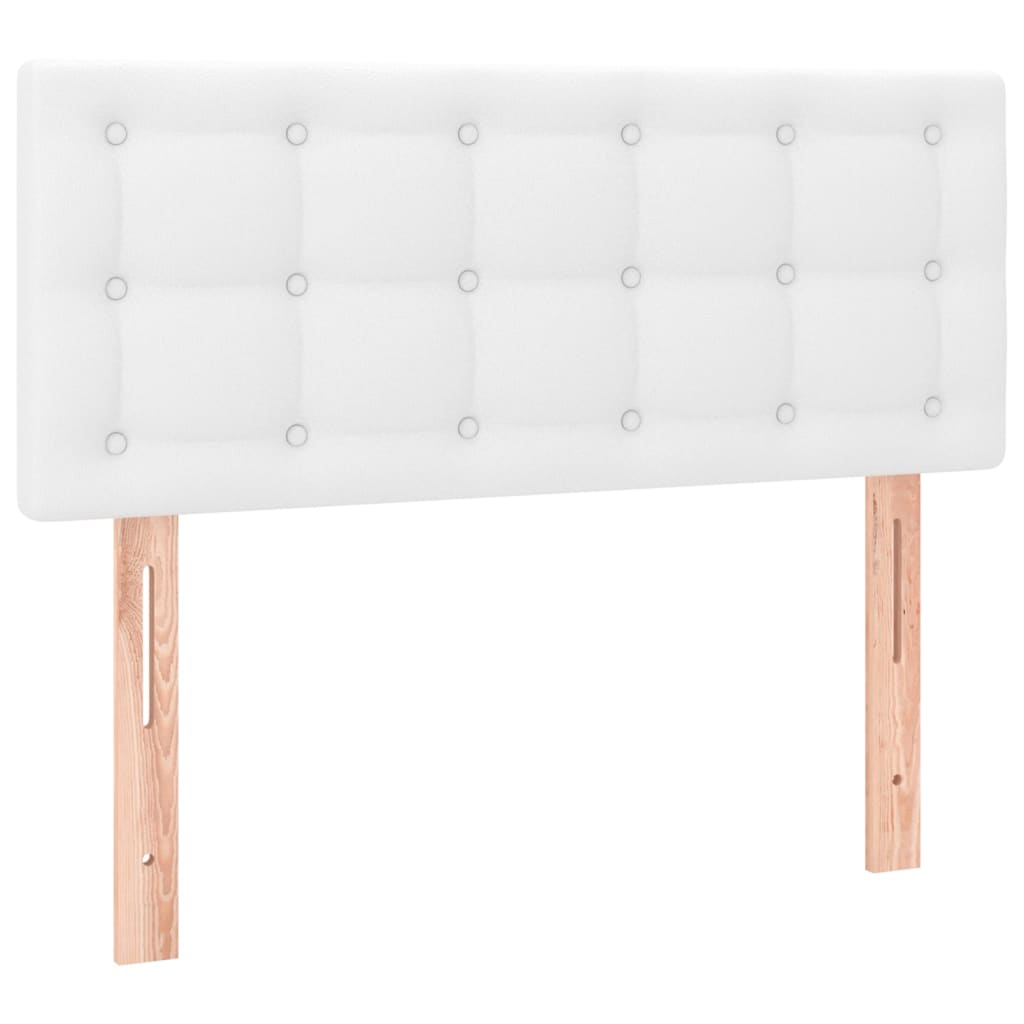 vidaXL Cama box spring con colchón cuero sintético blanco 100x200 cm