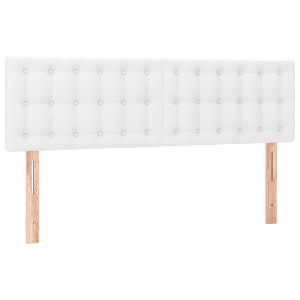 vidaXL Cama box spring con colchón cuero sintético blanco 140x190 cm