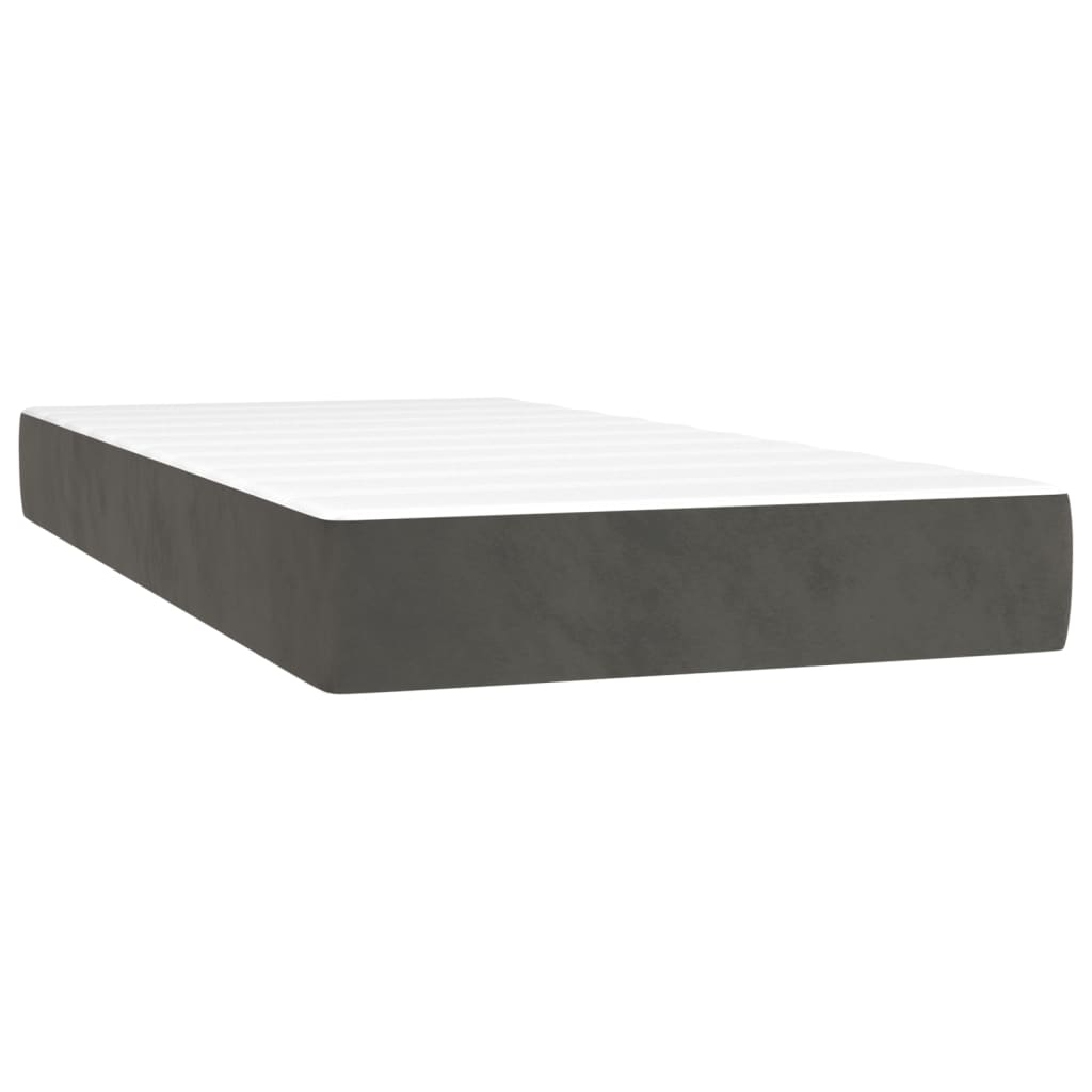 vidaXL Cama box spring con colchón terciopelo gris oscuro 80x200 cm