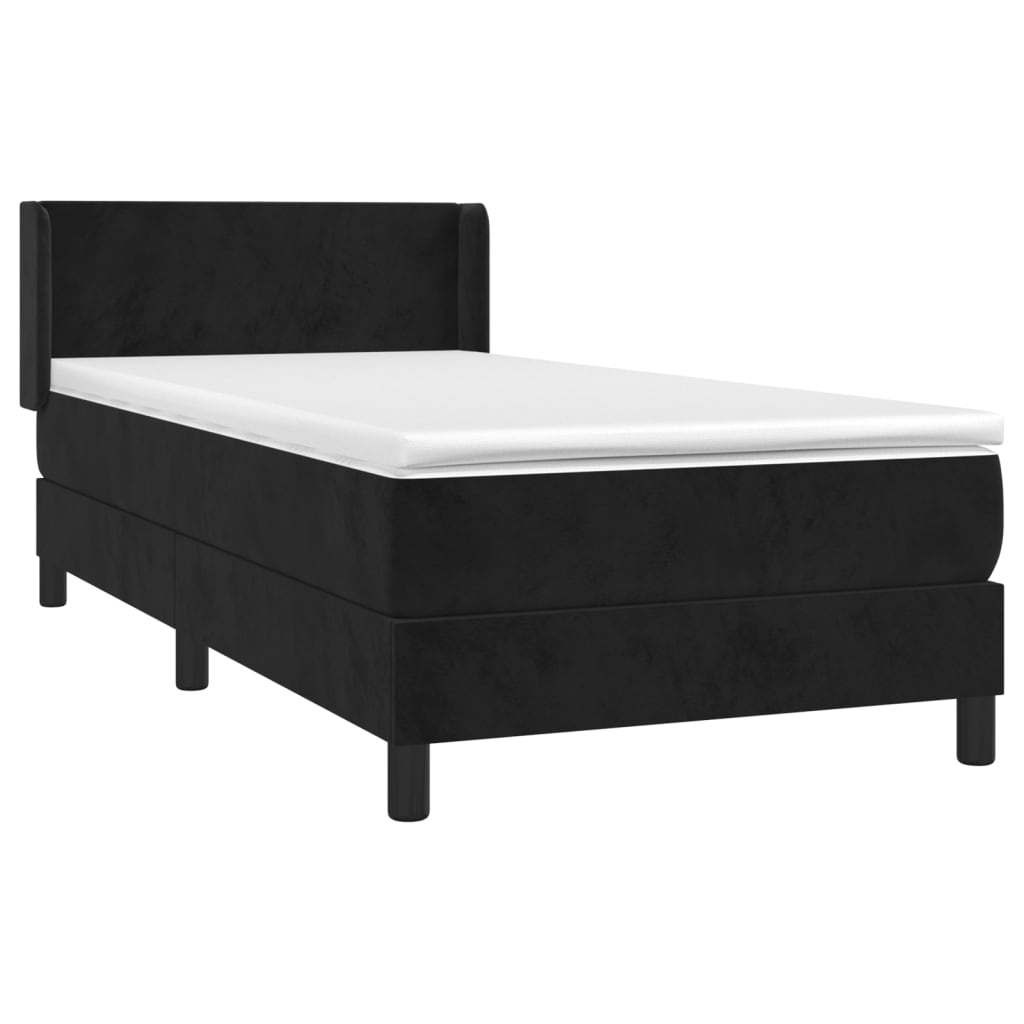 vidaXL Cama box spring con colchón terciopelo negro 100x200 cm