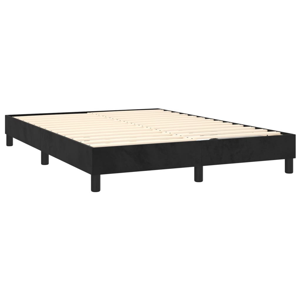 vidaXL Cama box spring con colchón terciopelo negro 140x190 cm